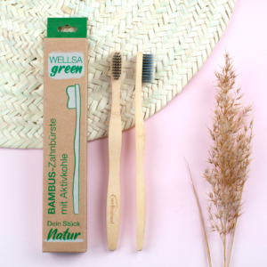 wellsagreen Bambus-Zahnbürste mit Aktivkohle für Erwachsene